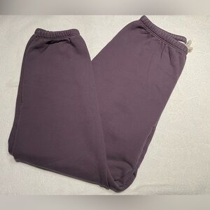 Perfectwhitetee Stevie Fleece- Purple Jogger Sweatpants-Size Medium